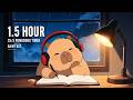 1.5 Hour Pomodoro Timer (40/10)| Rainy Day Study With Me Lofi | ADHD Focus Music|Capybara/