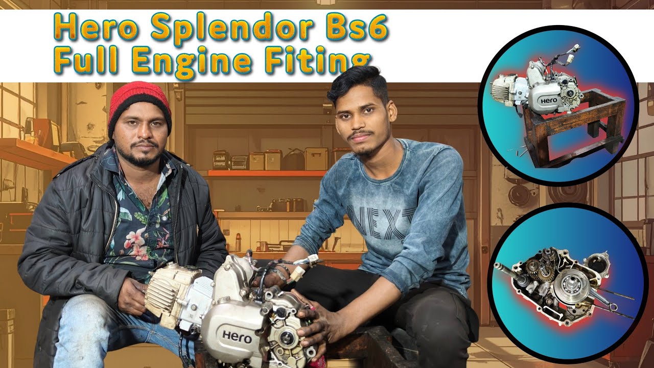 Hero Splendor Plus Bs6 full engine fitting#odia bike block#tuna bhai ...