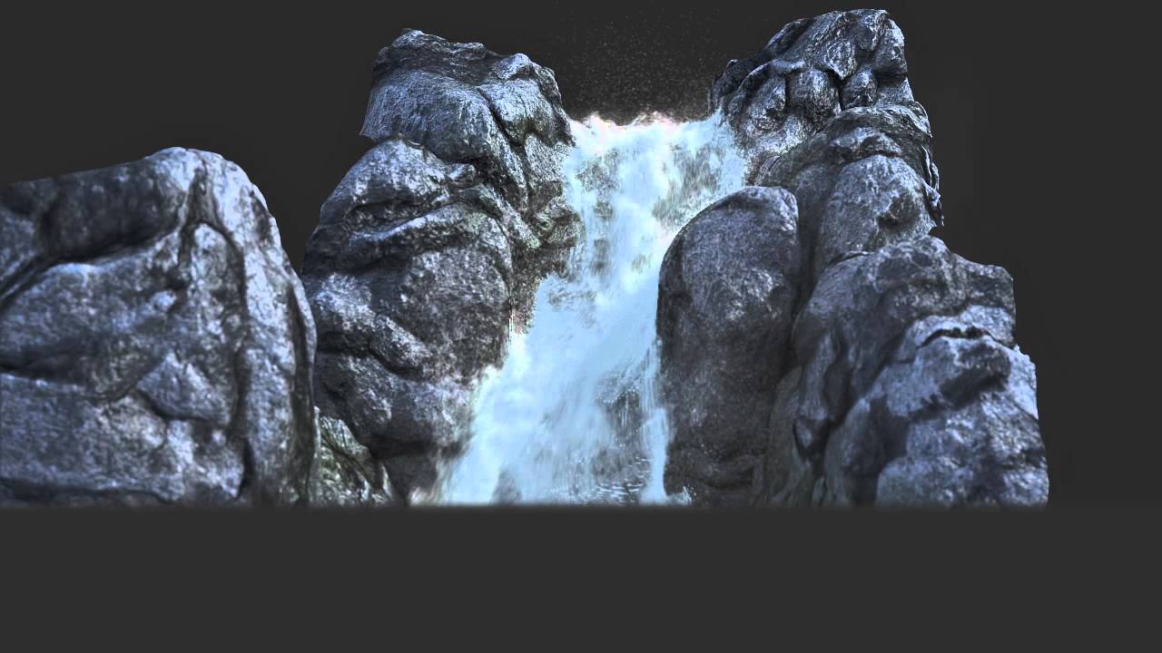 river- waterfall-phoenixfd-krakatoa-3dsmax