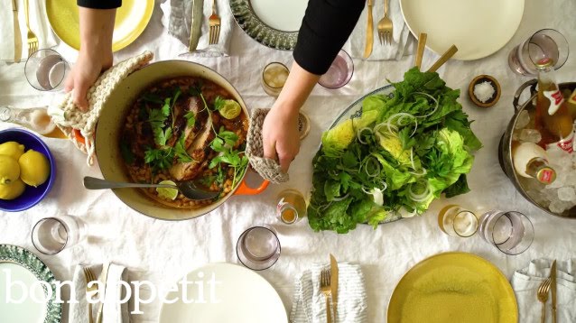 Pork Shoulder with Harissa and Fancy White Beans   Bon Appetit