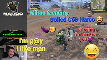 Miltos YT trolling CoD Narco after this 😂🤯| CoD Narco got trolled by enemy | CoD Narco funny moments