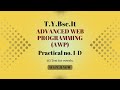 Advanced Web Programming Practical D iii | Test for vowels. | Step By Step Guide.