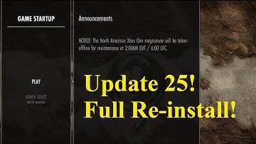 ESO Update 25 Full Re install!