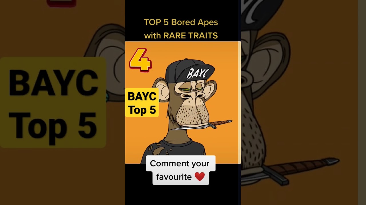 Top 5 Bored Apes with RARIST Traits 