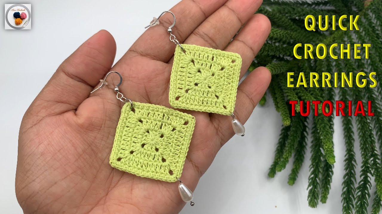 Easy Crochet Granny Square Earrings | Beginner Friendly Tutorial