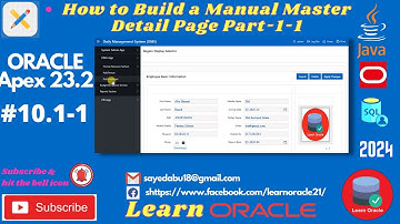Oracle APEX 23.2 Tutorial Step-by-Step How to Build a Manual Master Detail Page Part-1 Learn Oracle