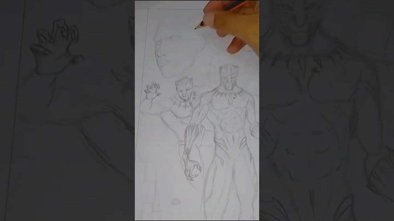 Drawing a black Panthera poster/Wakanda Forever