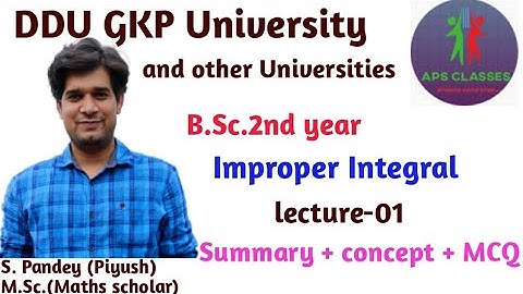 Real Analysis MCQ | Improper integral lecture-01| DDUGKP university  #ddugkp #mcq #improperintegral