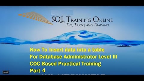 SQL Server DBA Level III Part 4 How to Insert data into a table