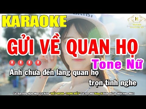 Karaoke Gửi Về Quan Họ Tone Nữ Nhạc Sống | Trọng Hiếu