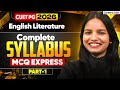 CUET PG English Literature 2026 🔥 | Complete Syllabus MCQ Express | Part 1