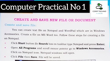 Class 9 Practical 01 (Create and save new file or document)