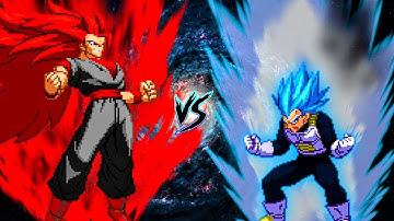Evil Son Goku V3.5 (all form) VS Super Vegeta V1.9 (all form) in Jump Force Mugen😱