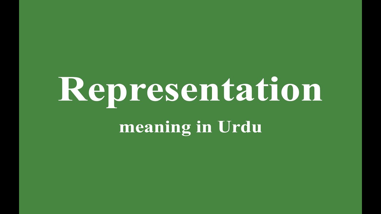representation meaning in urdu