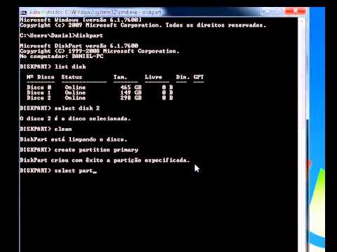 Vídeo: Como Formatar Um Disco Usando A Linha De Comando