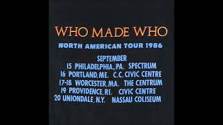 AC/DC- Back In Black (Live Civic Center, Providence RI, Sep. 19th 1986)