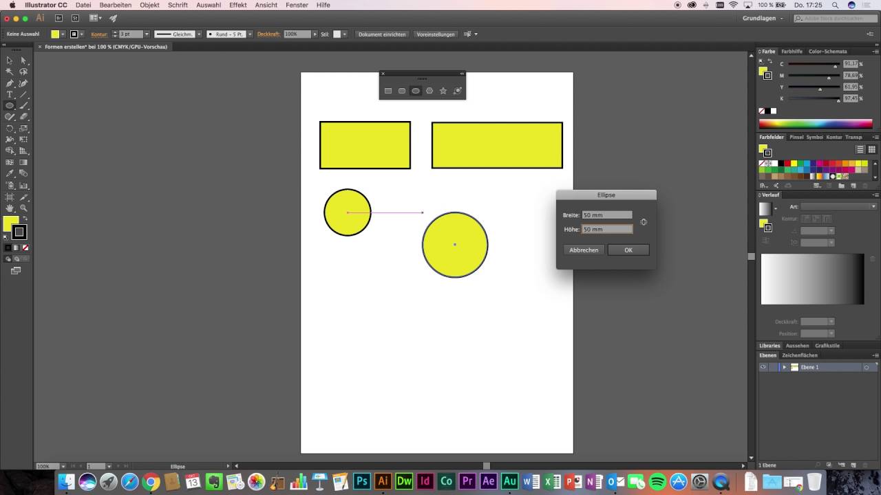 Formen Erstellen In Adobe Illustrator Cc 15 Youtube