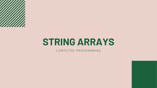 #32: String Arrays