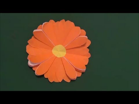 花 ガーベラ 折り紙2 Flower Gerbera Origami2 Youtube