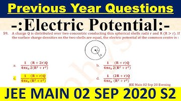 A charge Q is distributed over two concentric conducting thin spherical shells radii r and R