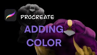 Procreate tutorial - adding color to grayscale painting