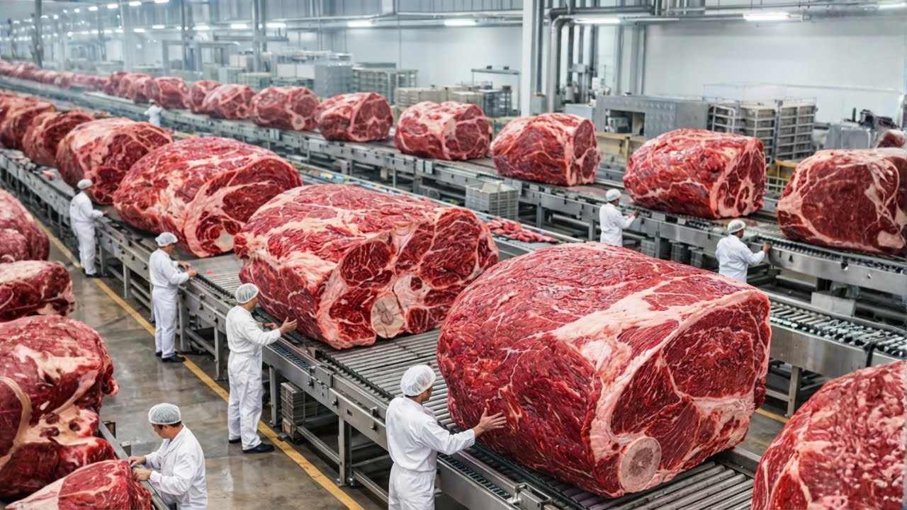 How Beef Is Made in a Mega Factory: From Raw Meat to Final Product (Full Process)