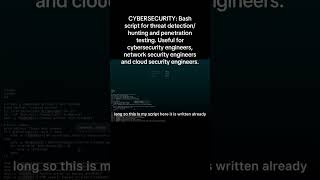 Bash script for cybersecurity threat hunting, penetration testing