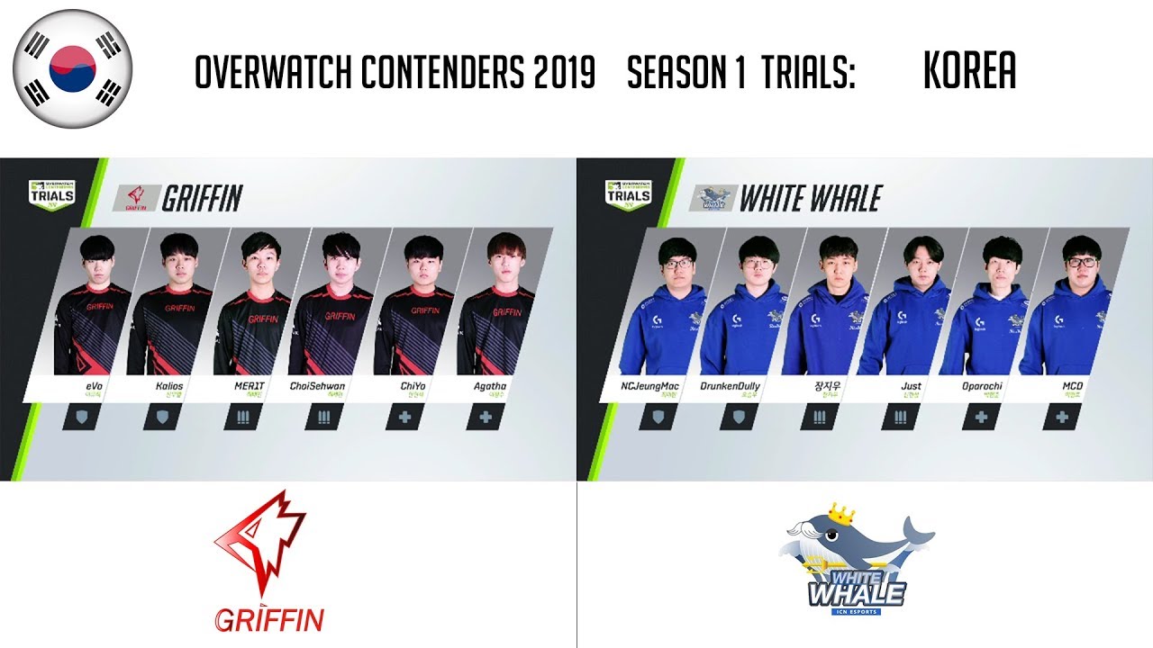 [KR] Team Griffin vs White Whale Incheon E-Sports (Part 2) | OWC 2019 S1 Trials: Korea