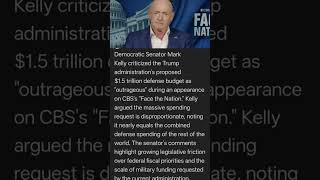 Mark Kelly Slams Trump’s $1.5 Trillion Defense Budget as “Outrageous”#MarkKelly #Trump #DefenseBudg