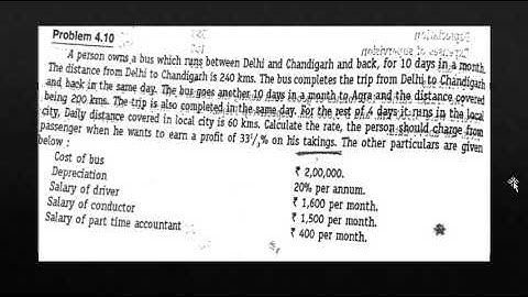 Operating costing||B.com 5th sem|| problems