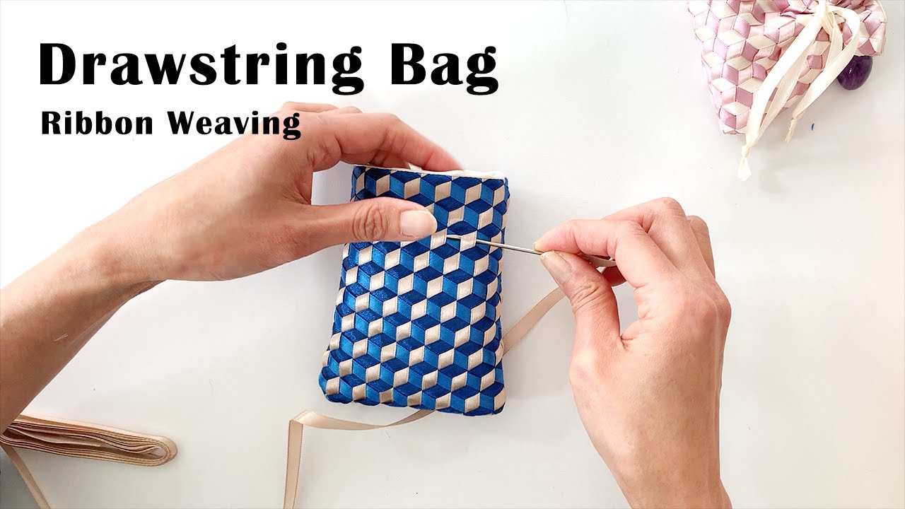 リボンで作る小さな巾着袋の作り方／Make your own fabric ／Ribbon