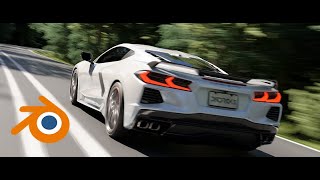 Corvette Stingray C8 2019 animation - Made in blender