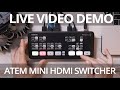 Live demo atem minimi switcher by blackmagic design