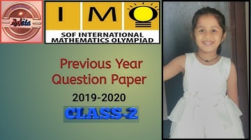 INTERNATIONAL MATHS OLYMPIAD|SOF IMO for Class 2|Exam Question Paper| Previous Year| 2019-20 Part 1