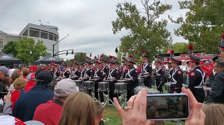 The Ohio State Marching Band (TBDBITL) Drumline performing after Skull Session vs Rutgers Oct, 1