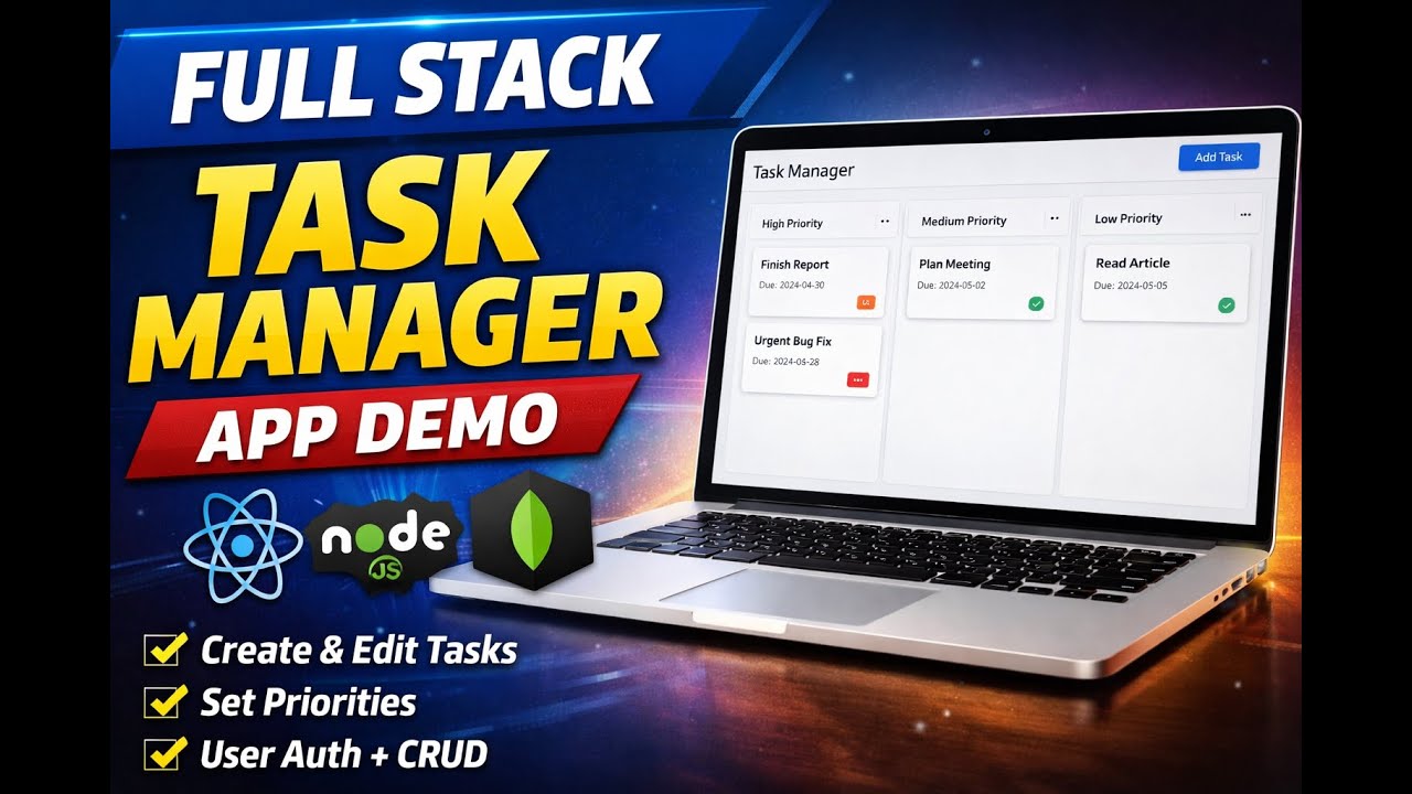Full Stack Task Manager App | React, Node.js, MongoDB | Project Demo ...