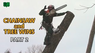 Chainsaw and tree epic win compilation, part 2 - Like a boss video
