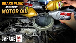 We replace motor oil with brake fluid  what will happen?