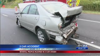 Several people injured in three car accident on I-79 this morning