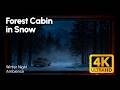 Snowfall Outside a Cozy Forest Cabin | Winter Forest &amp; Old Pickup Truck Ambience (4K)