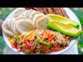 Saltfish with Veggies and Dumplings | Fried Plantain