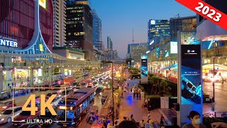 Downtown Bangkok, Thailand 🇹🇭 Night Walk | 4K | City Tour | Street Walking | กรุงเทพ ,ประเทศไทย 2023