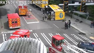 [Traffic Cam] Large Seattle FD response for person trapped under trailer