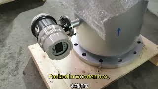 DN300 electromagnetic flowmeter, fixed in a wooden case with iron wire, matching flanges included