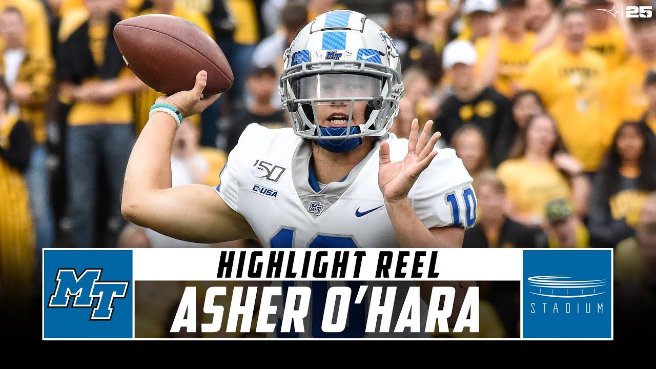 Middle Tennessee QB Asher O'Hara Highlight Reel 2019 Season Stadium