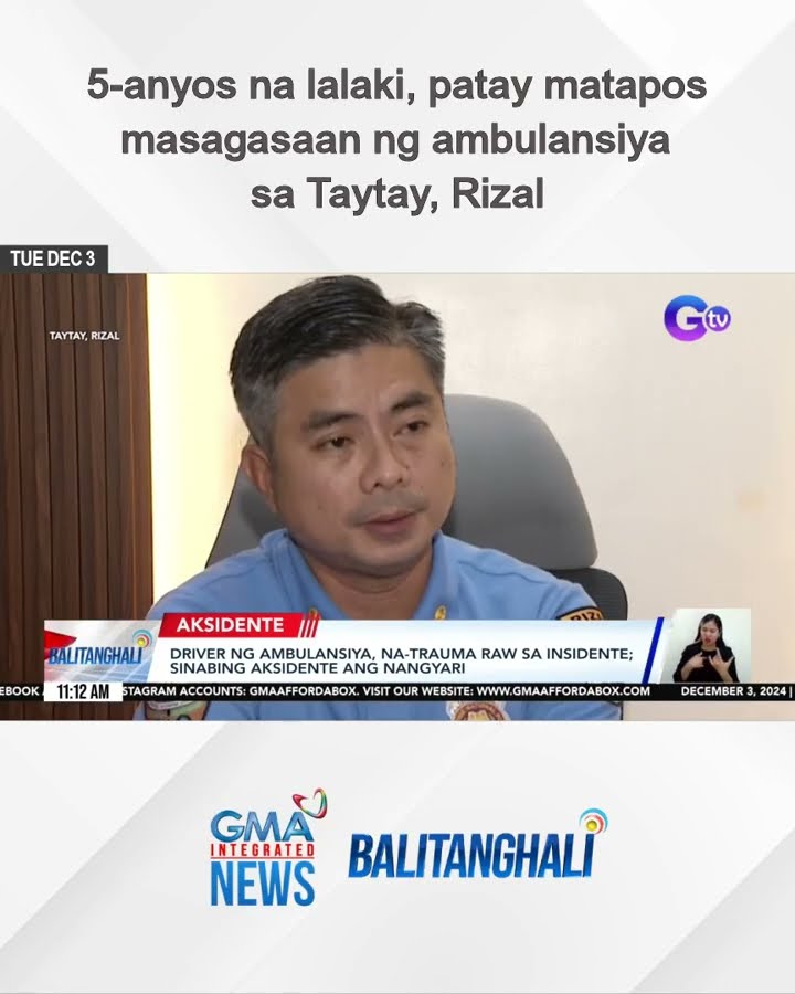 5-anyos na lalaki, patay matapos masagasaan ng ambulansiya | Balitanghali