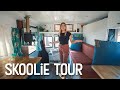 SKOOLIE CONVERSION TOUR | School Bus Converted into Open Floor Plan Tiny House