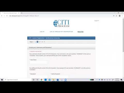 CITI Registration Instructions