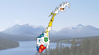 Counties of Norway - Flag Map Speed Art