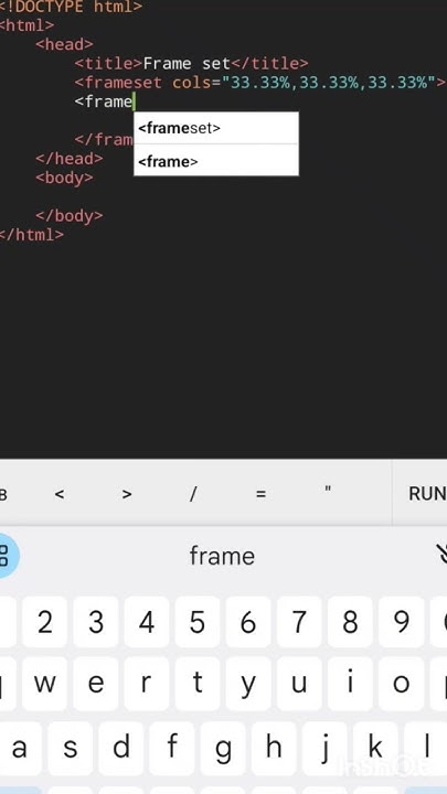 frameset Demo in HTML for beginners #code #html #coding #programming # ...